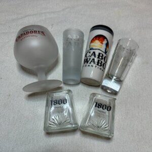 🍹Tequila Shot Glass Set: Cabo Wabo + 1800 + Cazadores Mini Frosted Snifter🍹